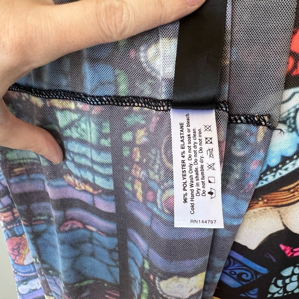 Blackmilk Stained-Glass Print Mini Dress in Black, Blue, Red - Picture 8 of 8